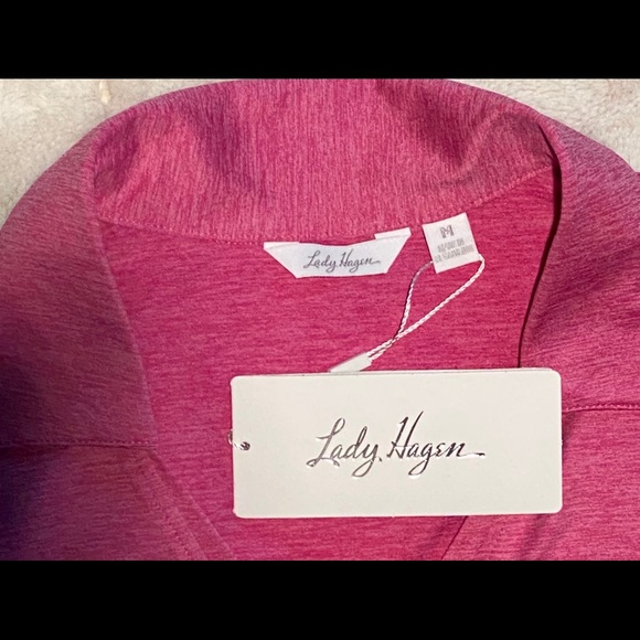 Lady Hagen L/S V-Neck Poly/Spandex Shirt Size M - Picture 3 of 5